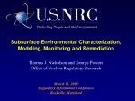Subsurface Environmental Characterization, Modeling, Monitoring and Remediation - slide 1