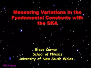 Measuring Variations in the Fundamental Constants with the SKA