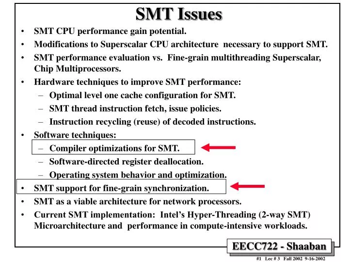 smt issues