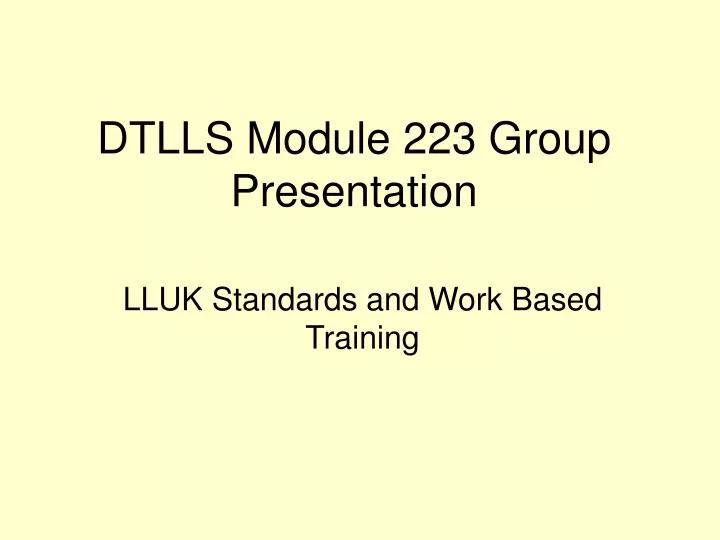 dtlls module 223 group presentation