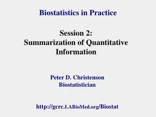 Biostatistics in Practice