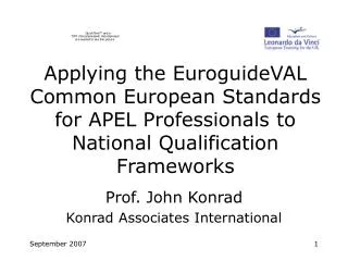 Prof. John Konrad Konrad Associates International