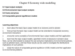Chapter 8 Economy wide modelling