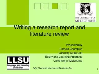 Writing a research report and literature review
