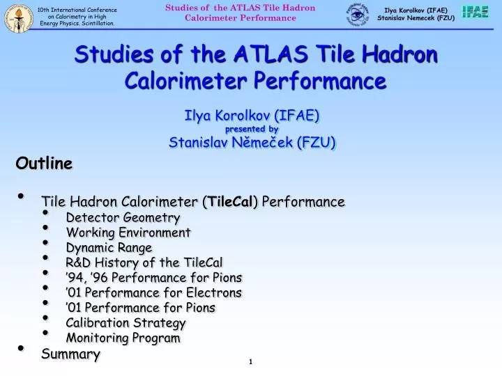 studies of the atlas tile hadron calorimeter performance