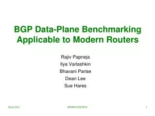 BGP Data-Plane Benchmarking Applicable to Modern Routers