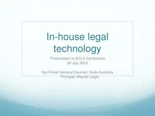 In-house legal technology