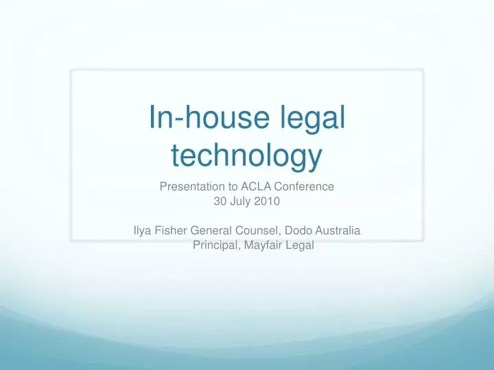 in house legal technology