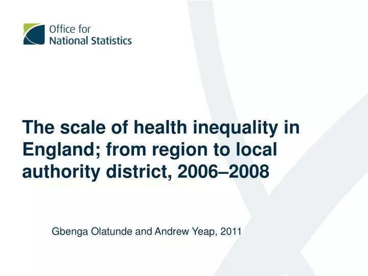 the scale of health inequality in england from region to local authority district 2006 2008