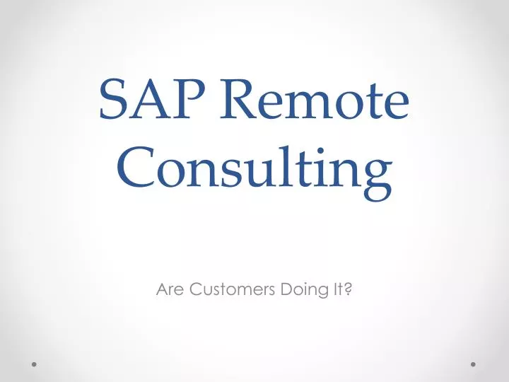 sap remote consulting
