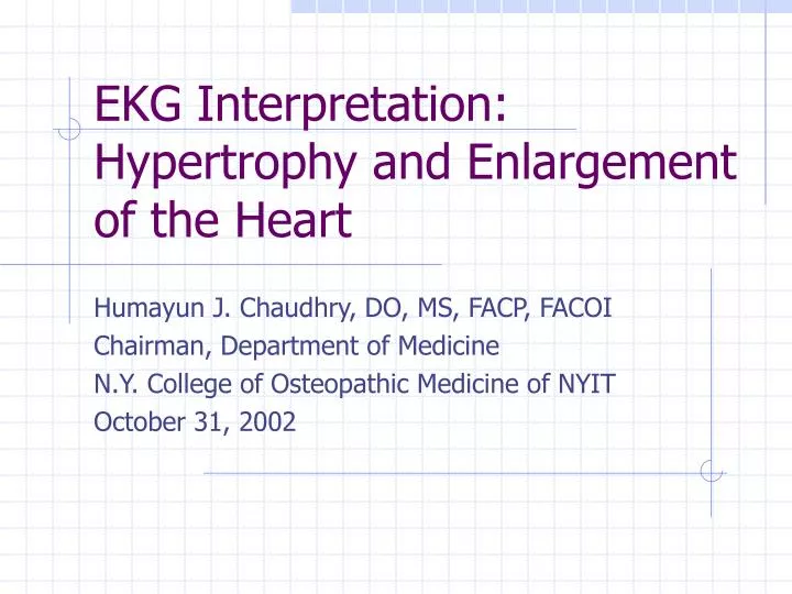 ekg interpretation hypertrophy and enlargement of the heart