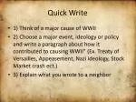 Quick Write - slide 1