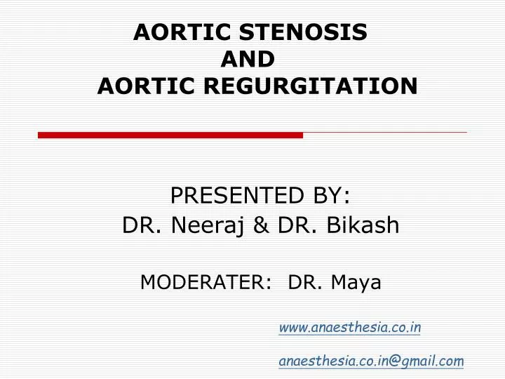 aortic stenosis and aortic regurgitation