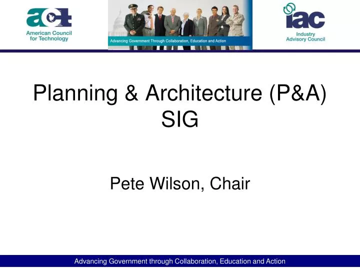 planning architecture p a sig