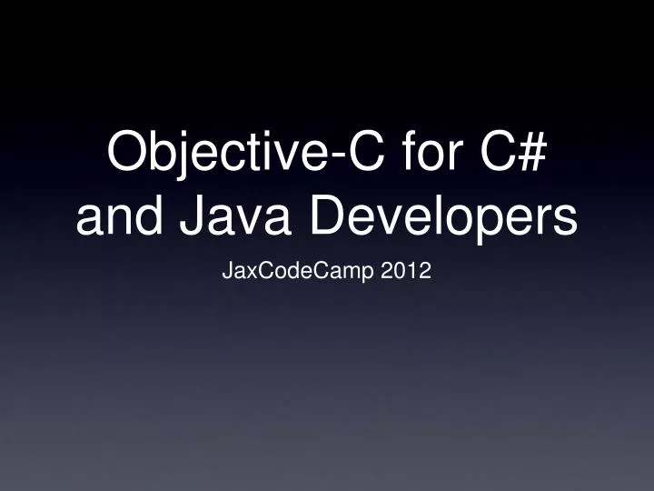 objective c for c and java developers