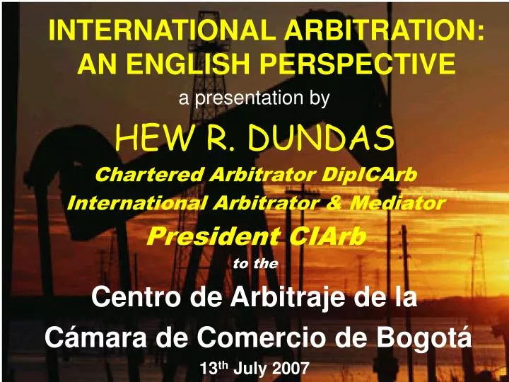 international arbitration an english perspective