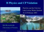 B Physics and CP Violation