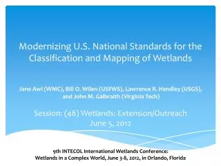 Status of the NSDI Wetlands Layer