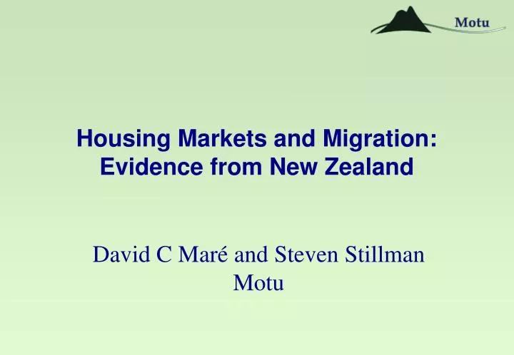 housing markets and migration evidence from new zealand