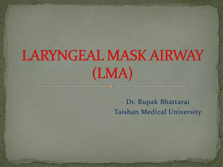 laryngeal mask airway lma