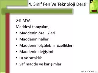 4 s n f fen ve teknoloji dersi