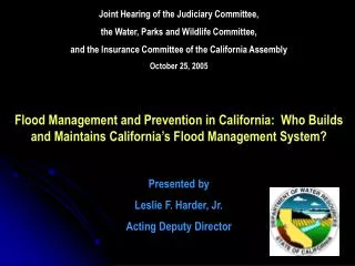 Joint Hearing of the Judiciary Committee, the Water, Parks and Wildlife Committee,