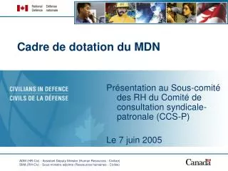 cadre de dotation du mdn