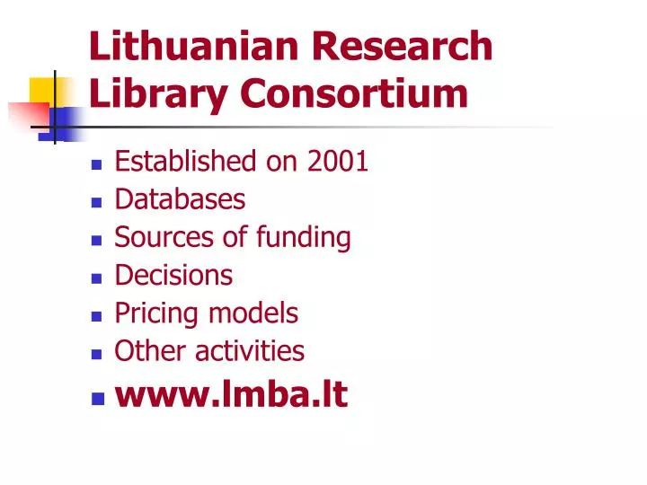 l i thuan i an research l i brary consort i um