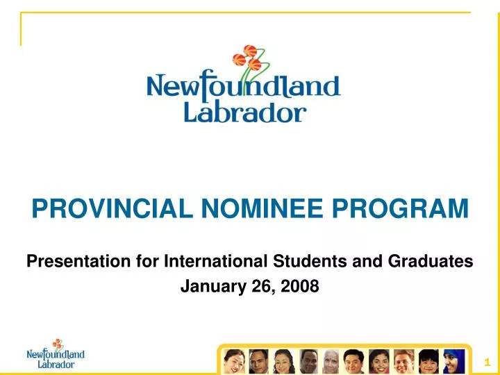 provincial nominee program presentation for international students and graduates january 26 2008