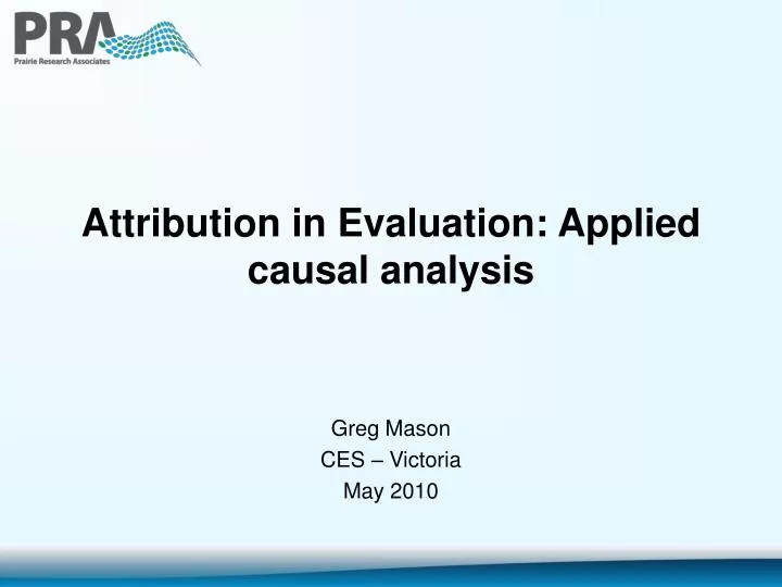 attribution in evaluation applied causal analysis