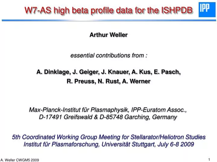 w7 as high beta profile data for the ishpdb