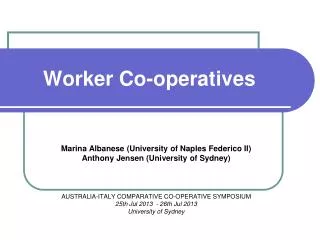 Worker Co-operatives