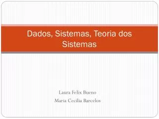 dados sistemas teoria dos sistemas