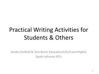Practical Writing Activities for Students &amp; Others