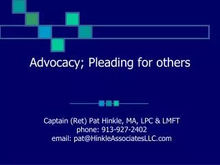 Advocacy; Pleading for others