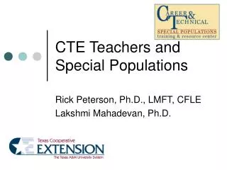 CTE Teachers and Special Populations