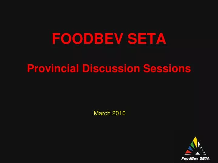 foodbev seta provincial discussion sessions
