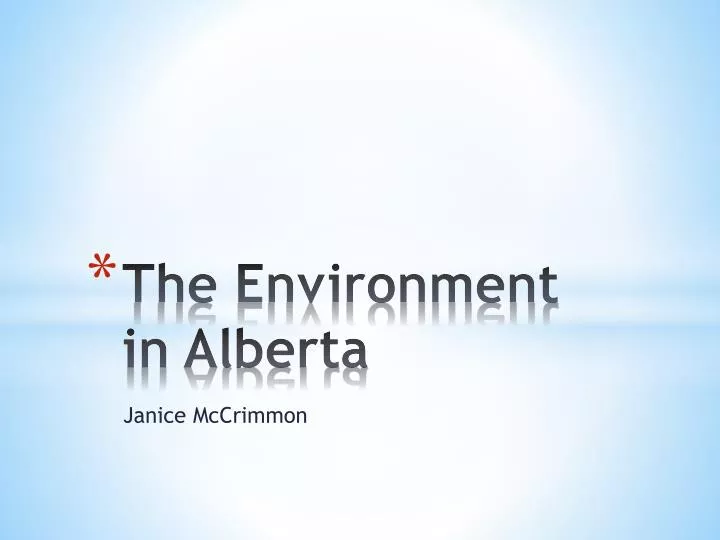 the environment in alberta