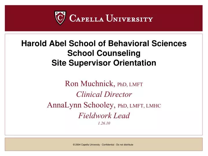 harold abel school of behavioral sciences school counseling site supervisor orientation