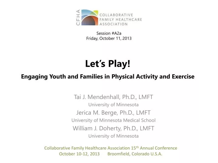 let s play engaging youth and families in physical activity and exercise
