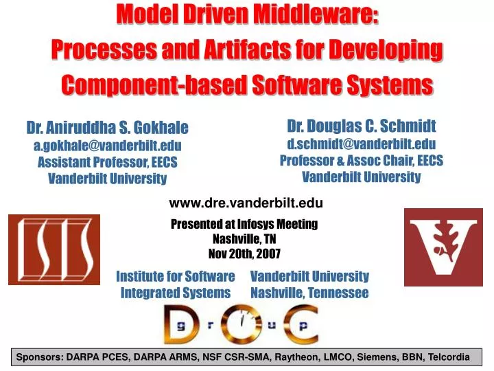 model driven middleware processes and artifacts for developing component based software systems