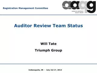 Auditor Review Team Status