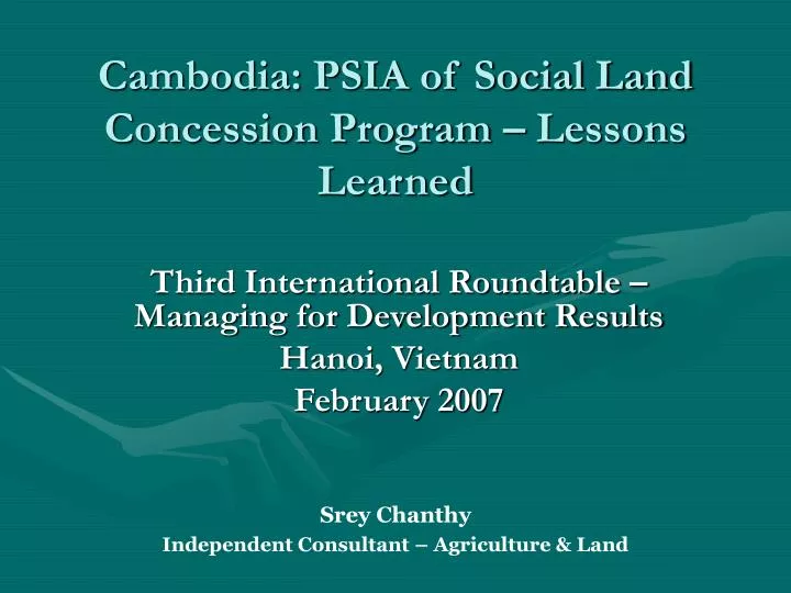 cambodia psia of social land concession program lessons learned
