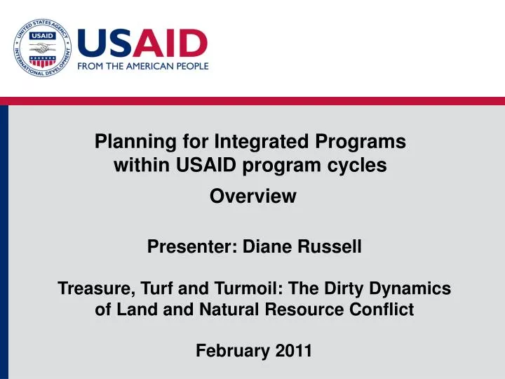 planning for integrated programs within usaid program cycles overview