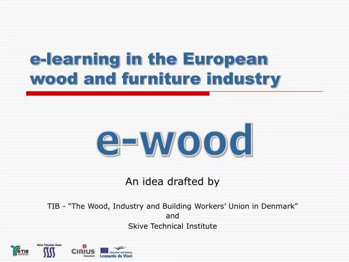 e learning in the european wood and furniture industry