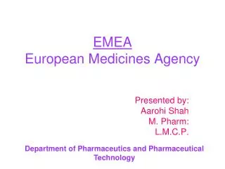EMEA European Medicines Agency