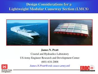 Design Considerations for a Lightweight Modular Causeway Section (LMCS)
