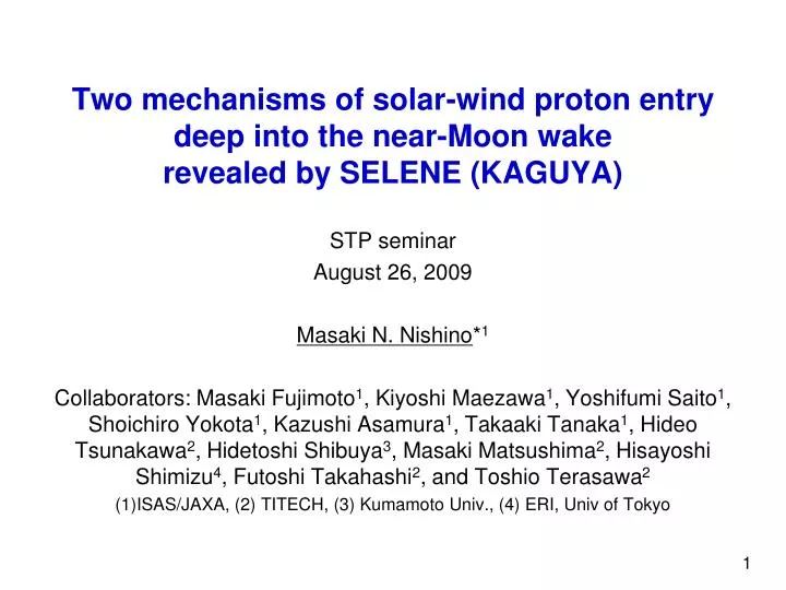 two mechanisms of solar wind proton entry deep into the near moon wake revealed by selene kaguya
