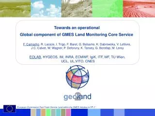 Towards an operational Global component of GMES Land Monitoring Core Service