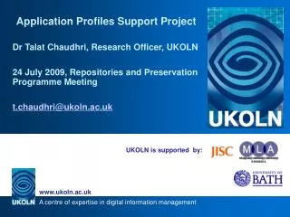 UKOLN is supported by: